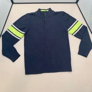 OshKosh B'Gosh Sweater Kids Size 10 Blue 1/4 Zip 100% Cotton Boys